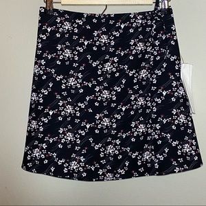 Maddie Girls Large Skirt Burgundy White Floral Faux Wrap Polyester Unlined New